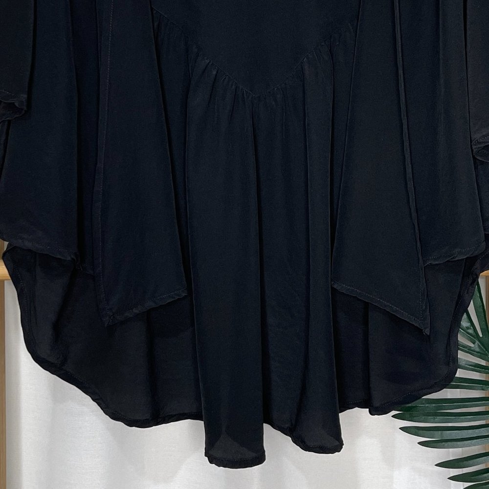 Gorman Black Draped Jacket Size M Short Sleeve Gathered Open Evening Womens - Picture 5 of 10